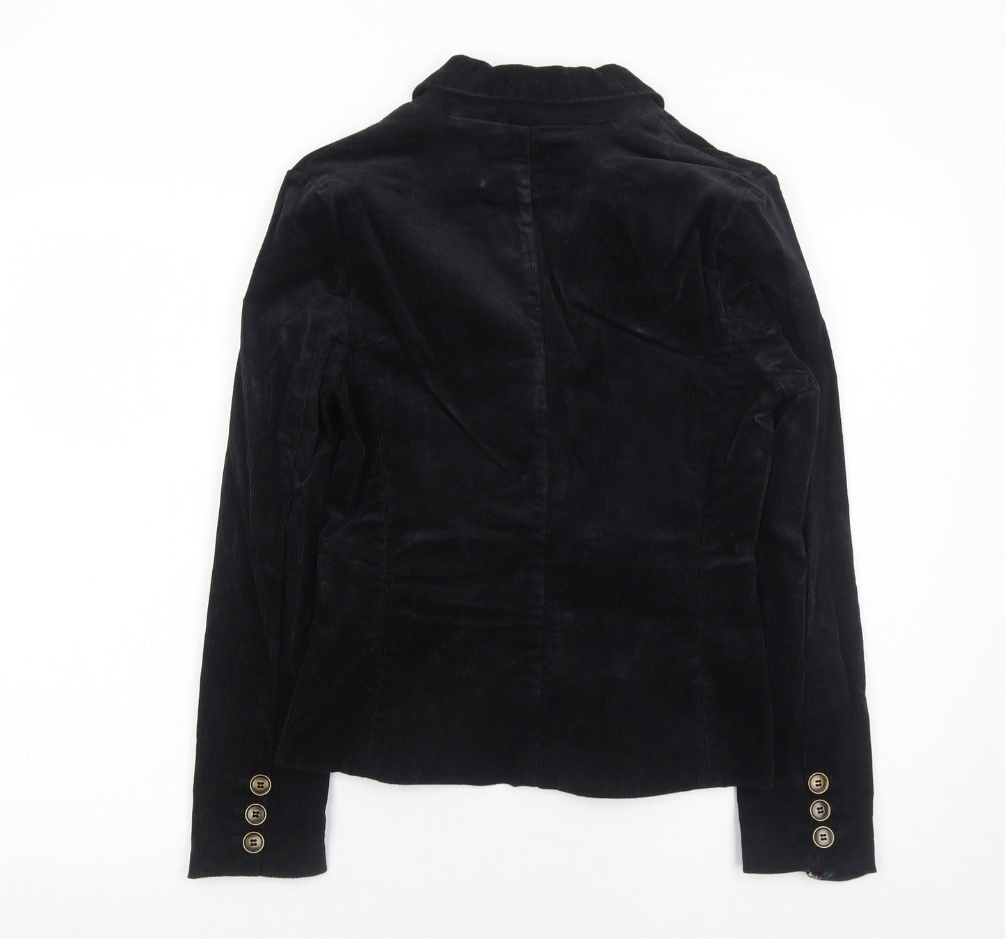 H&M Womens Black Jacket Blazer Size 8 Button
