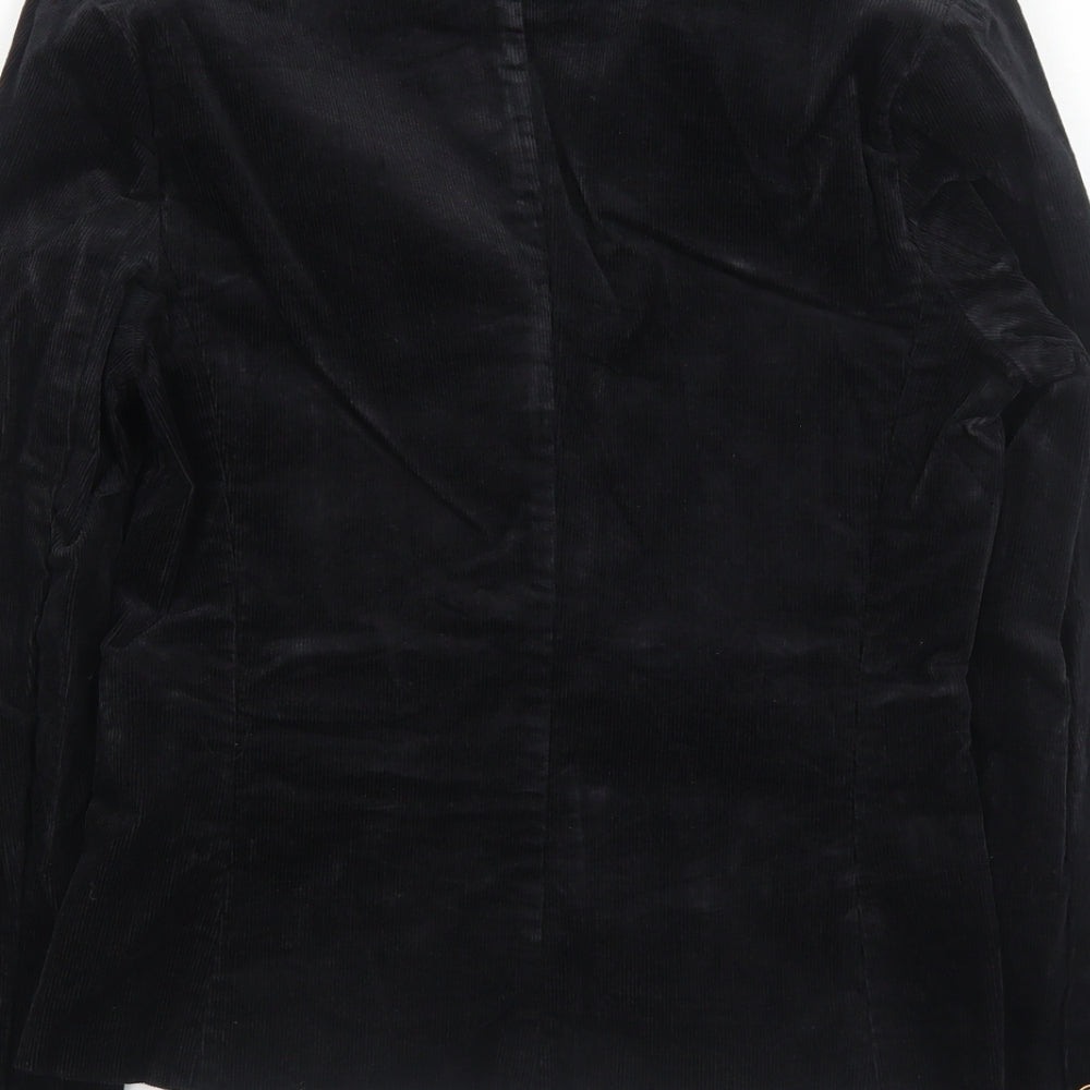 H&M Womens Black Jacket Blazer Size 8 Button