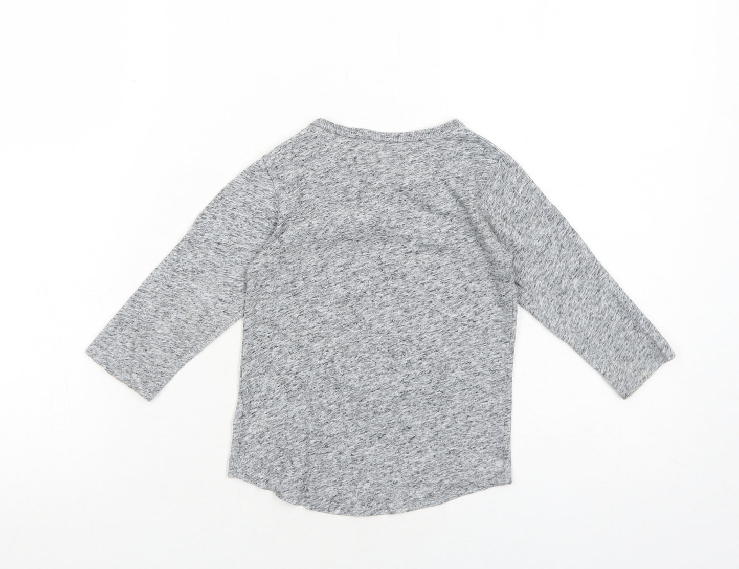 NEXT Boys Grey Geometric Polyester Basic T-Shirt Size 12-18 Months Round Neck Pullover - Little Legend