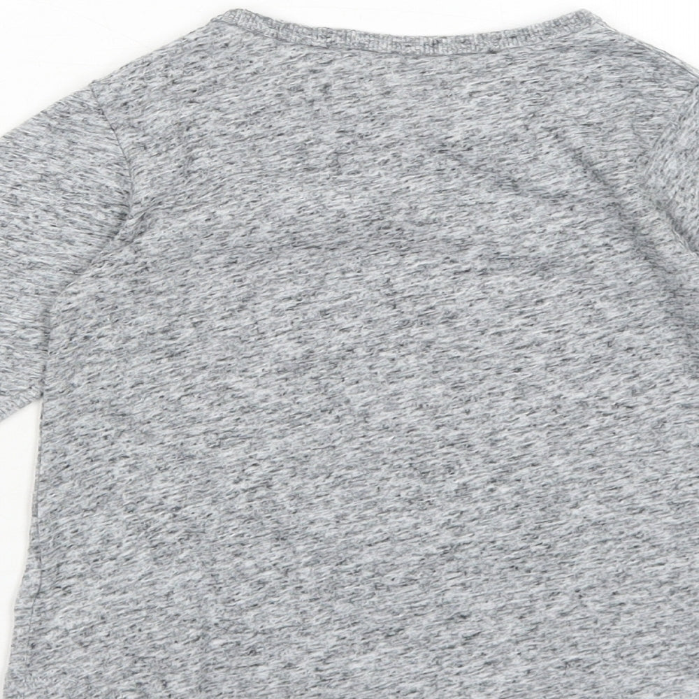 NEXT Boys Grey Geometric Polyester Basic T-Shirt Size 12-18 Months Round Neck Pullover - Little Legend
