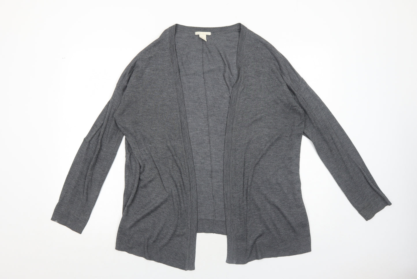 H&M Womens Grey V-Neck Viscose Cardigan Jumper Size M