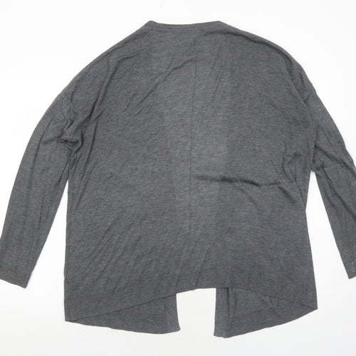 H&M Womens Grey V-Neck Viscose Cardigan Jumper Size M