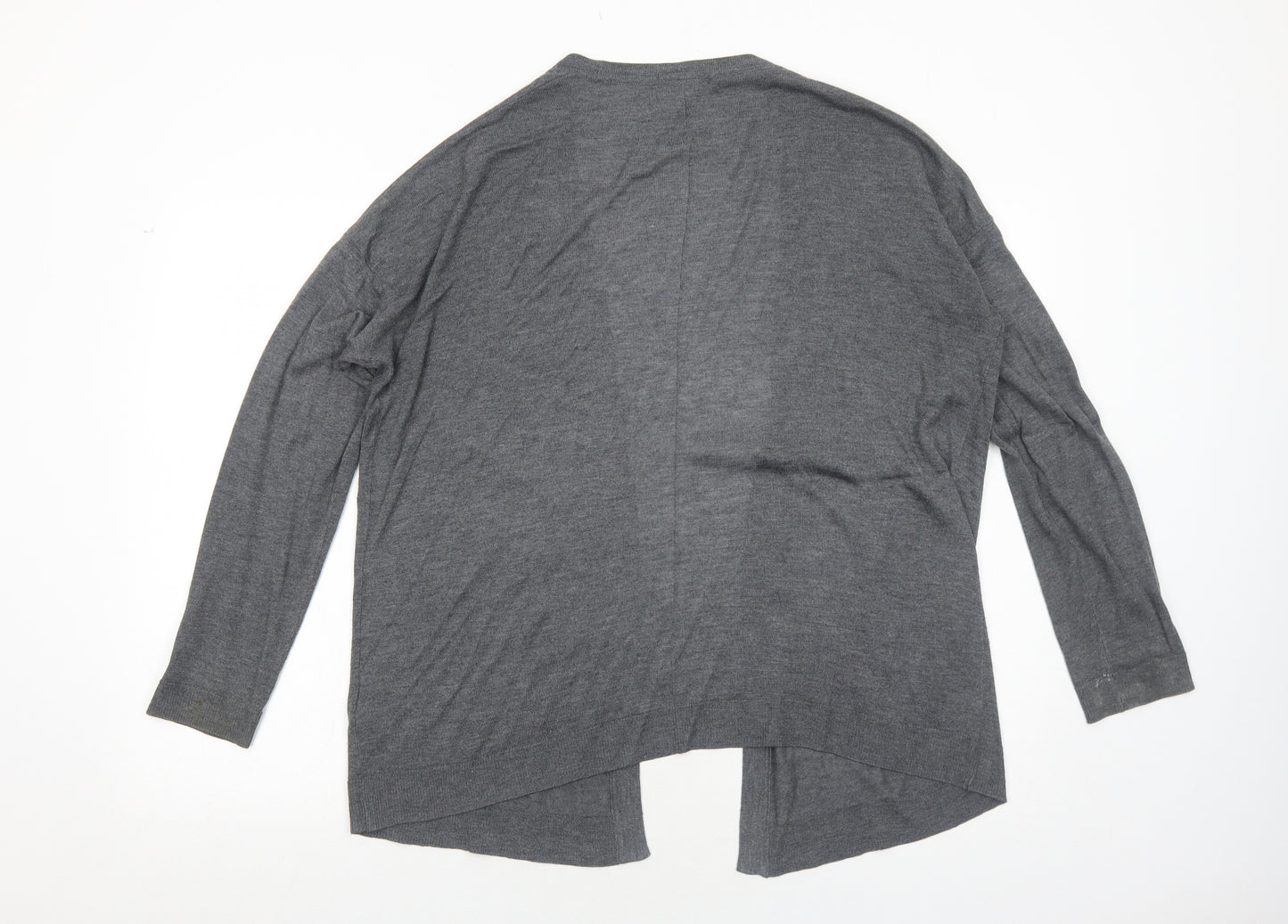 H&M Womens Grey V-Neck Viscose Cardigan Jumper Size M