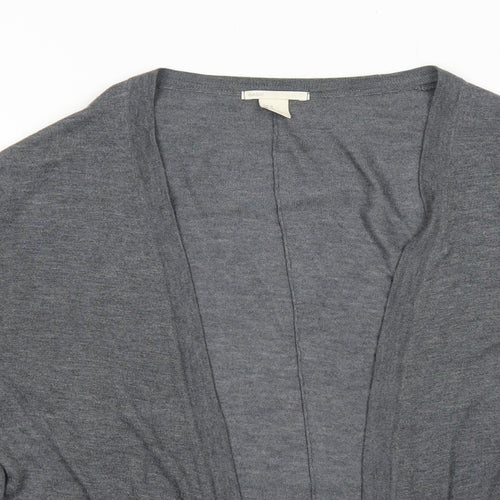H&M Womens Grey V-Neck Viscose Cardigan Jumper Size M