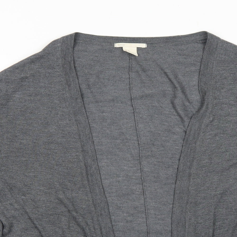 H&M Womens Grey V-Neck Viscose Cardigan Jumper Size M