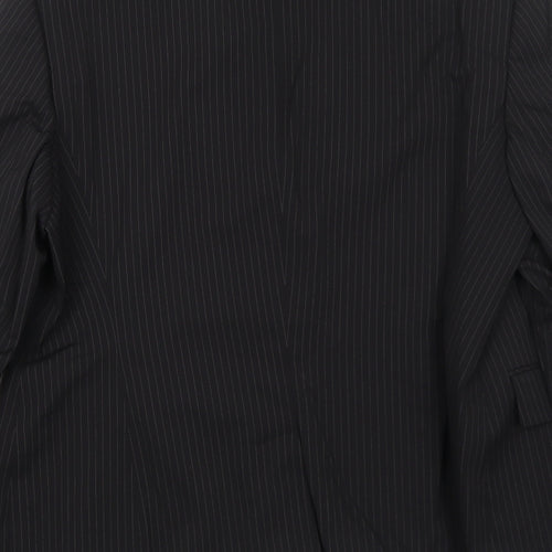 Dinomoda Womens Black Striped Wool Jacket Suit Jacket Size 10