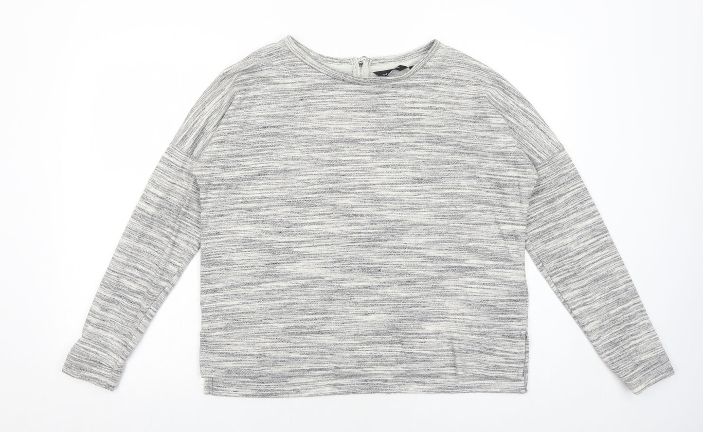 New Look Womens Grey Polyester Pullover Sweatshirt Size 10 Zip