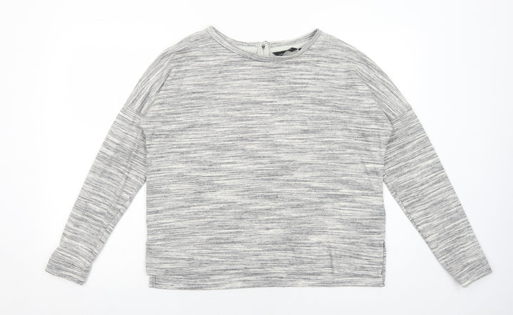 New Look Womens Grey Polyester Pullover Sweatshirt Size 10 Zip