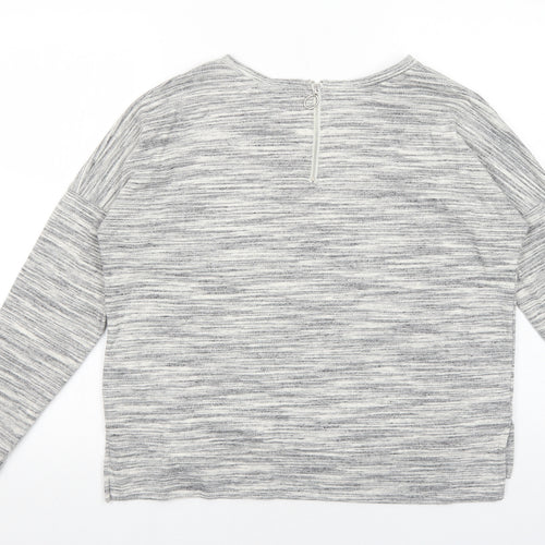 New Look Womens Grey Polyester Pullover Sweatshirt Size 10 Zip