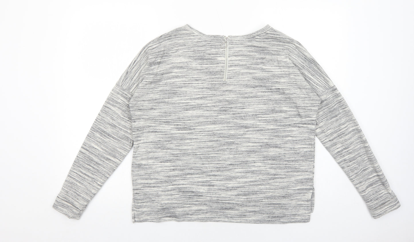 New Look Womens Grey Polyester Pullover Sweatshirt Size 10 Zip