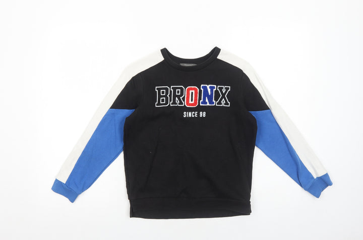 Primark Boys Black Cotton Pullover Sweatshirt Size 9-10 Years Pullover - Bronx