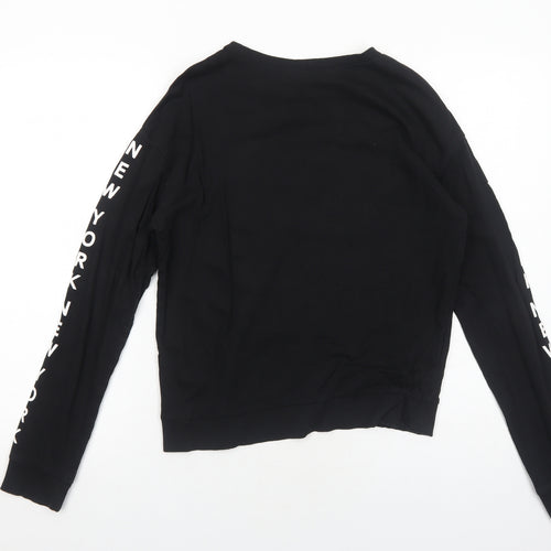 H&M Womens Black Cotton Pullover Sweatshirt Size S Pullover - New York
