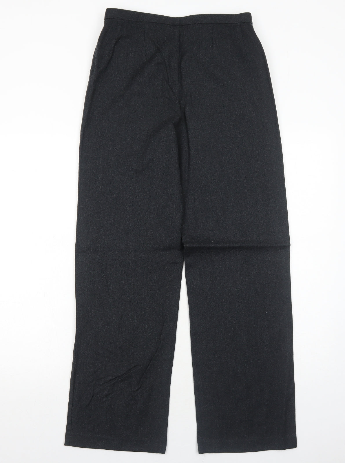 Marks and Spencer Womens Grey Wool Trousers Size 10 Regular Zip