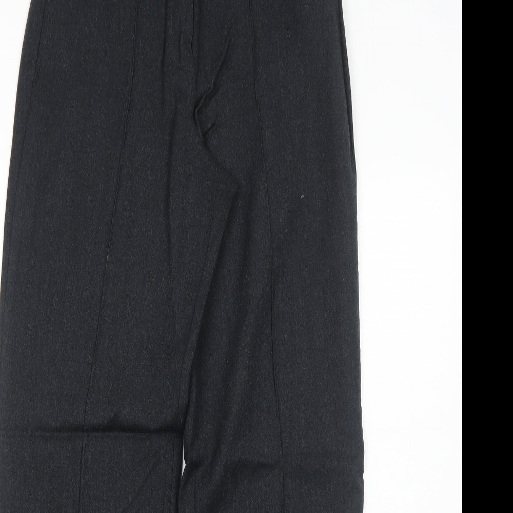 Marks and Spencer Womens Grey Wool Trousers Size 10 Regular Zip