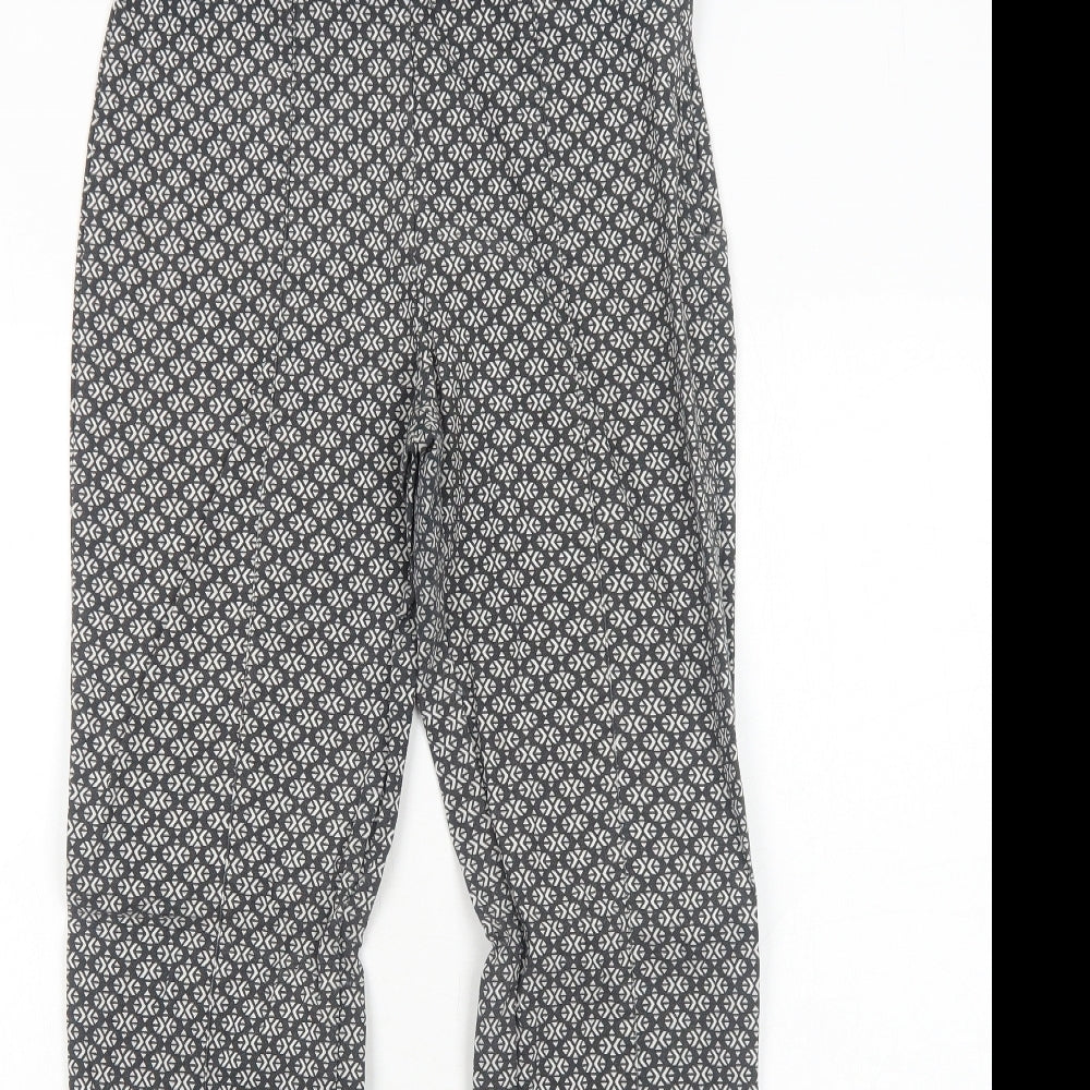 Atmosphere Womens Black Geometric Cotton Trousers Size 8 Regular Zip