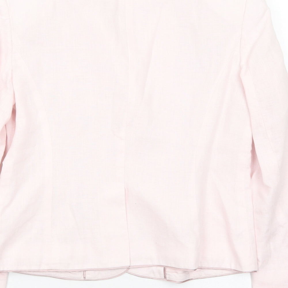RJR.John Rocha Womens Pink Jacket Blazer Size 10 Button - Floral Detail
