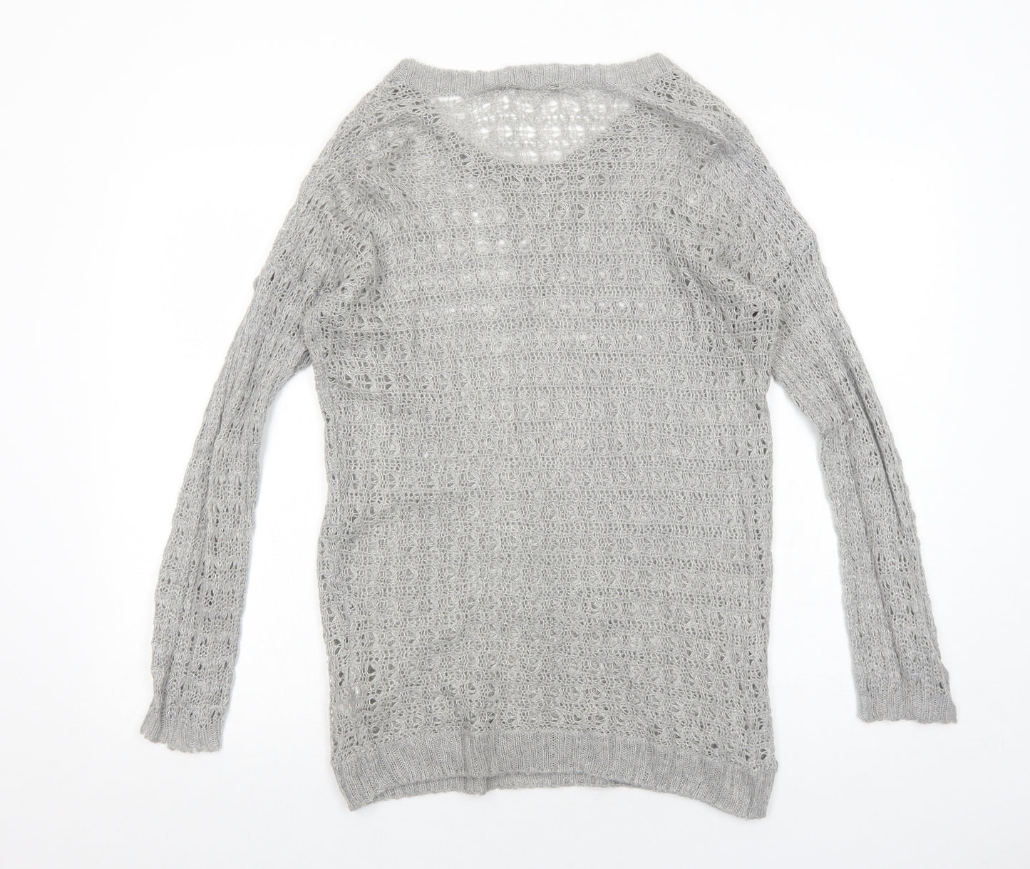 Atmosphere Womens Grey Round Neck Acrylic Pullover Jumper Size 12