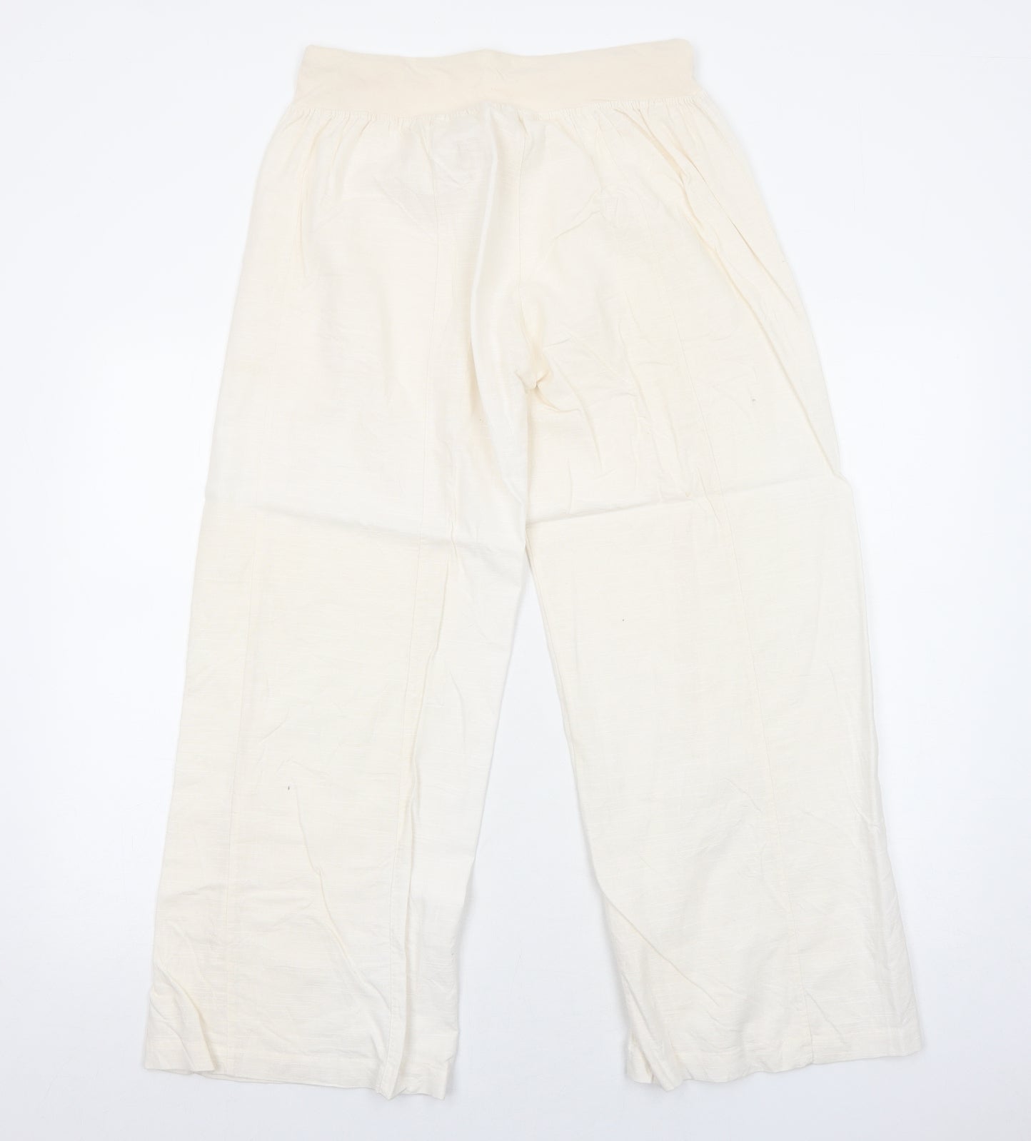 Preworn Womens Ivory Linen Trousers Size XL Regular