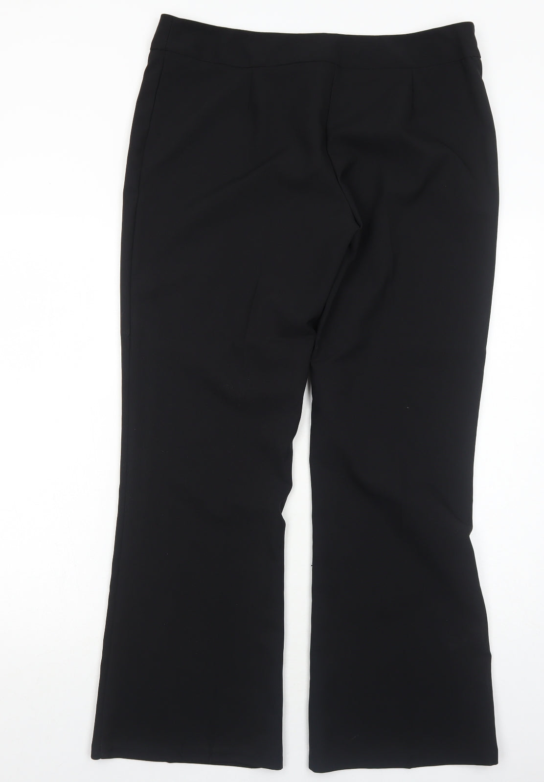George Womens Black Polyester Trousers Size 16 Regular Zip