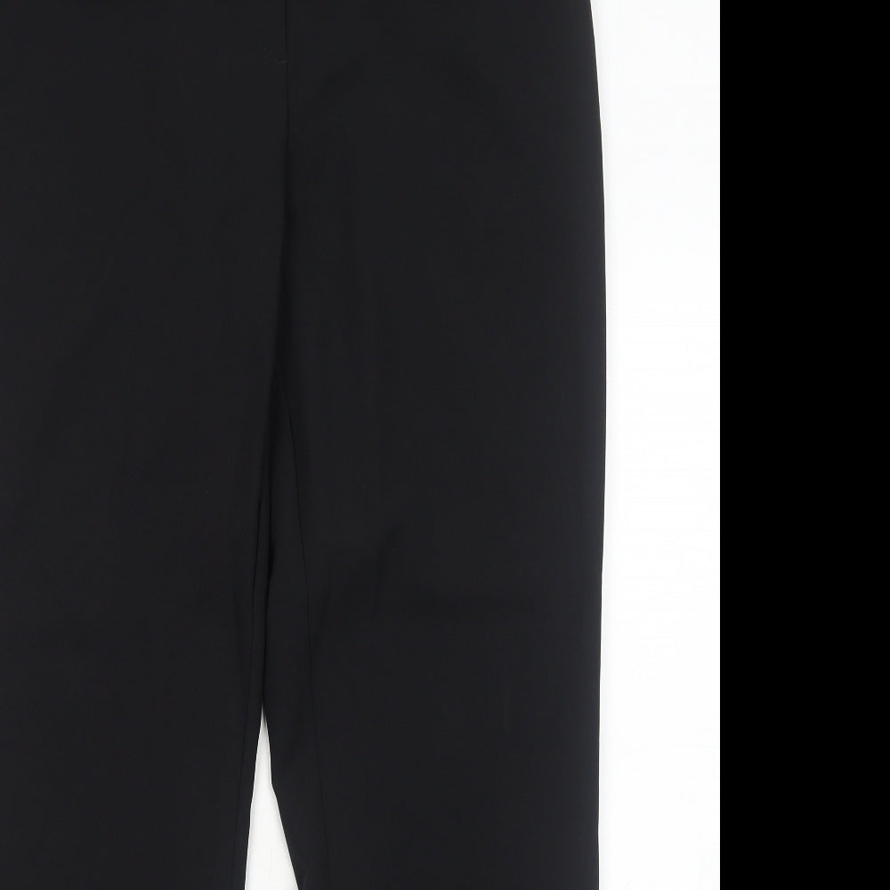 George Womens Black Polyester Trousers Size 16 Regular Zip
