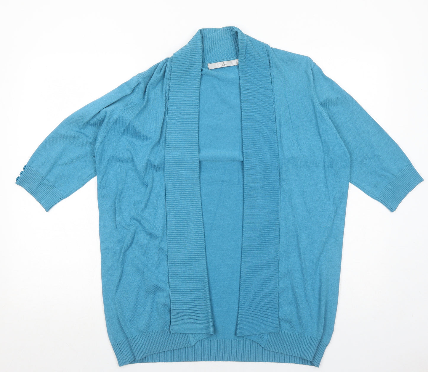 EWM Womens Blue V-Neck Viscose Cardigan Jumper Size M