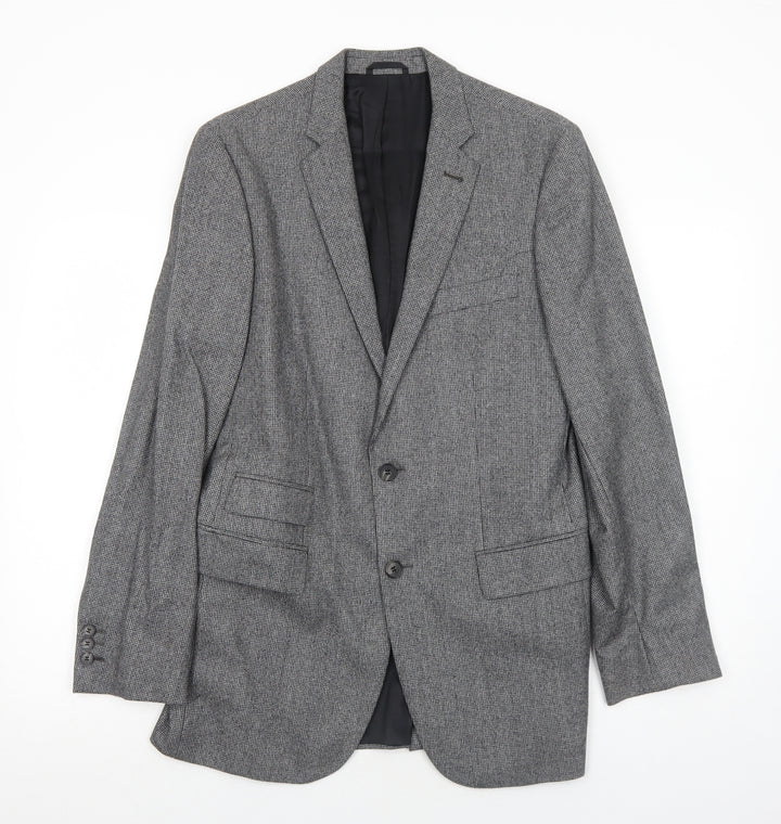 Vitale Barberis Canonico Mens Grey Wool Jacket Suit Jacket Size 38 Regular