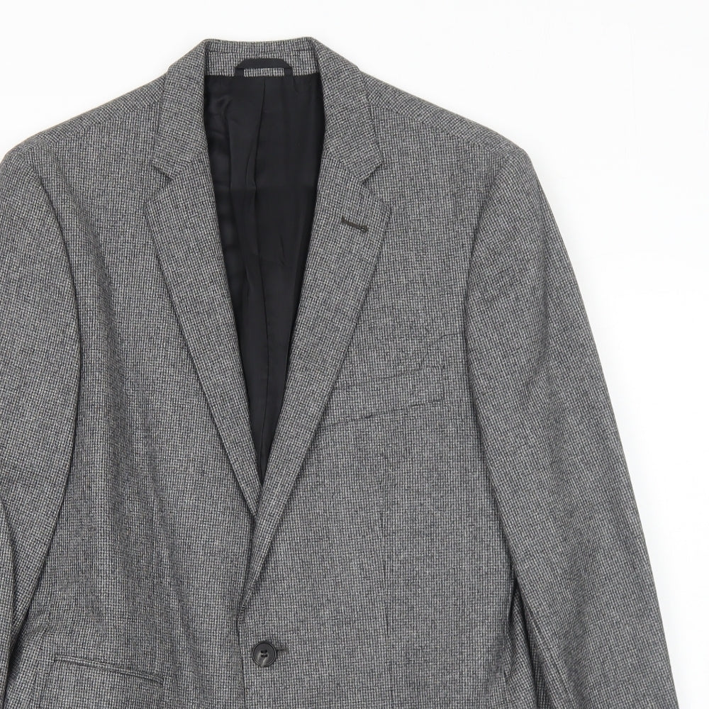 Vitale Barberis Canonico Mens Grey Wool Jacket Suit Jacket Size 38 Regular