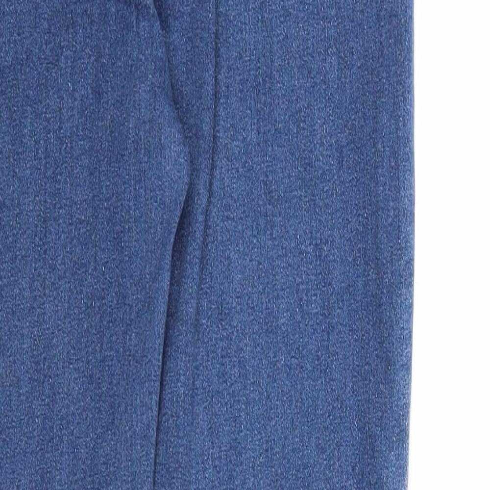 Boohoo Womens Blue Cotton Straight Jeans Size 10 Regular Zip