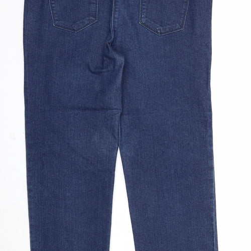Preworn Womens Blue Cotton Straight Jeans Size 14 Regular Zip
