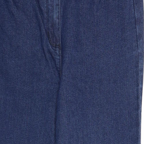 Preworn Womens Blue Cotton Straight Jeans Size 14 Regular Zip