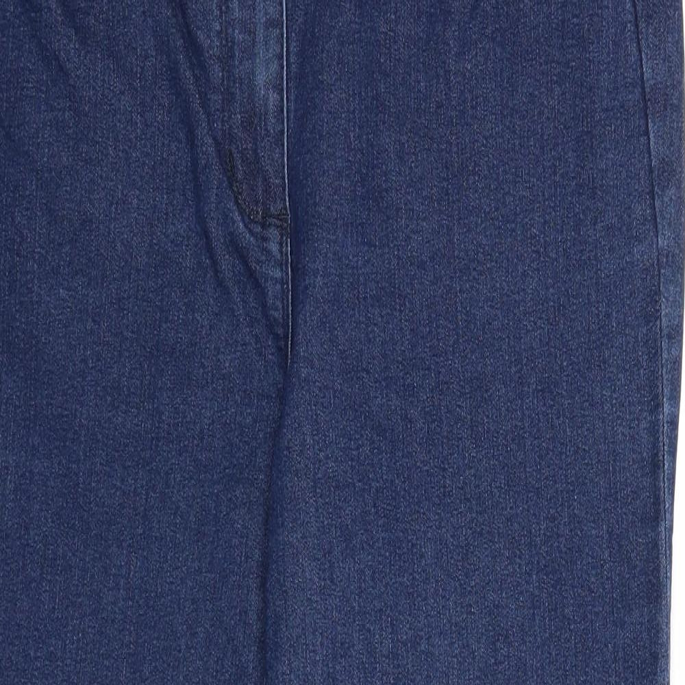 Preworn Womens Blue Cotton Straight Jeans Size 14 Regular Zip
