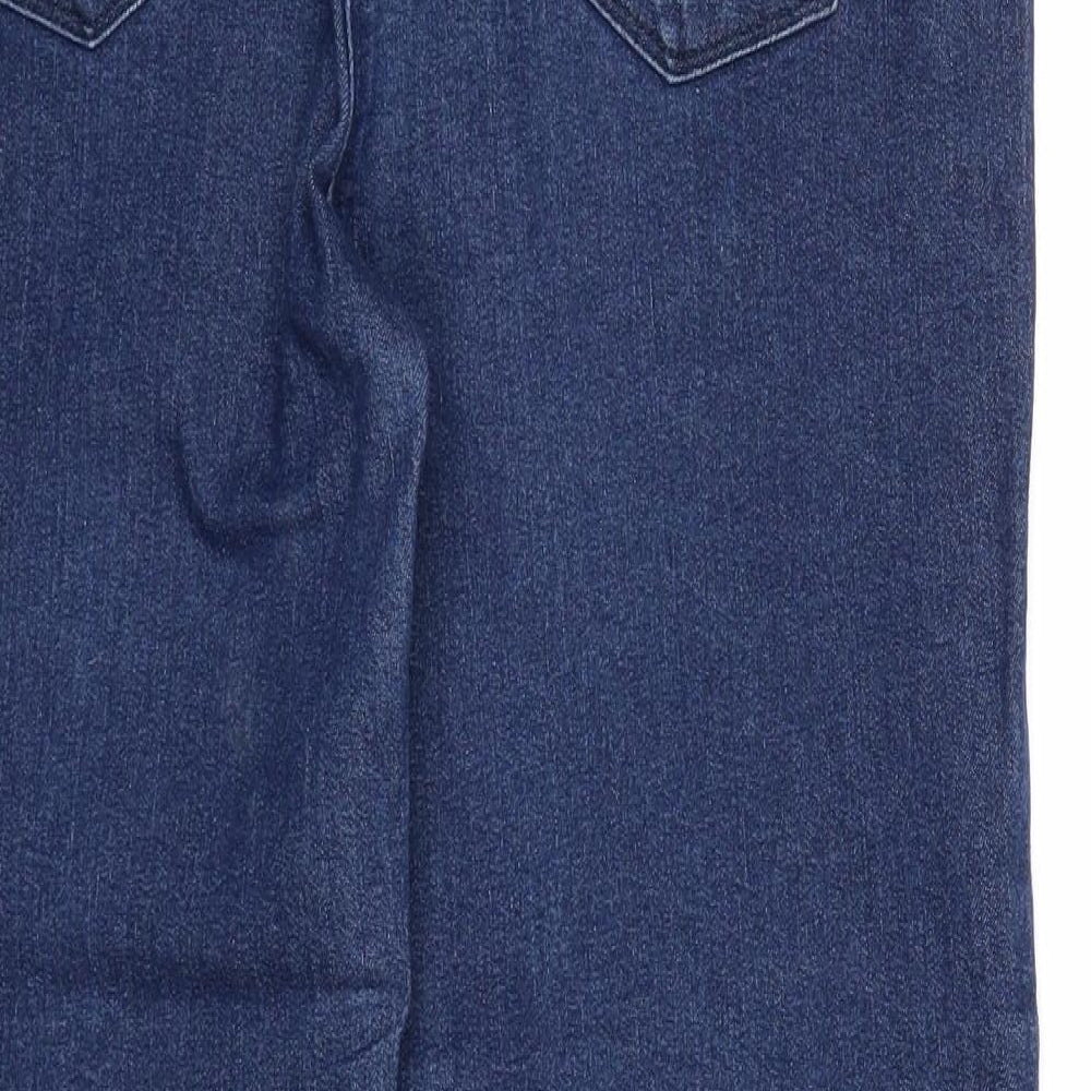 Preworn Womens Blue Cotton Straight Jeans Size 14 Regular Zip
