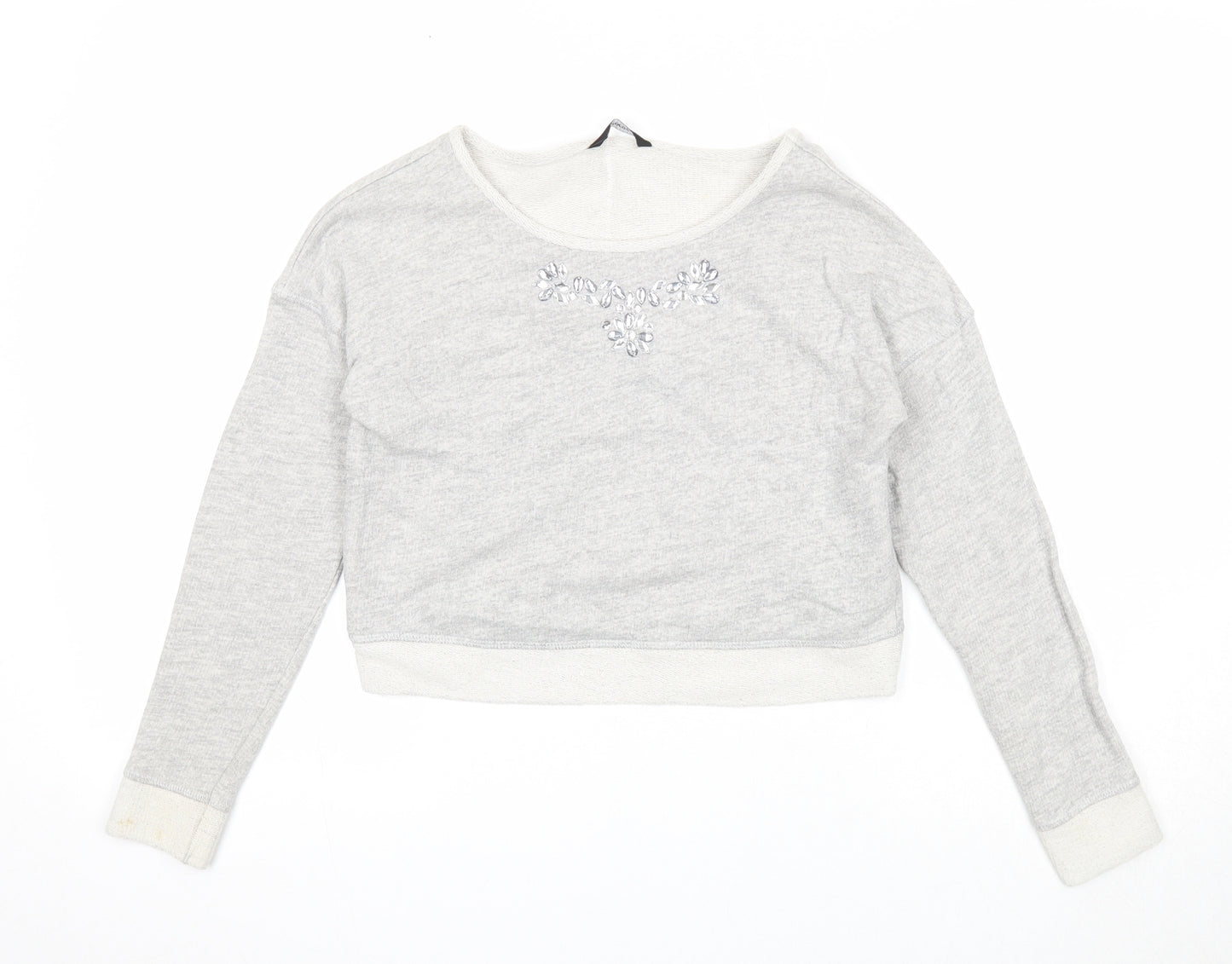 George Girls Grey Cotton Pullover Sweatshirt Size 10-11 Years Pullover