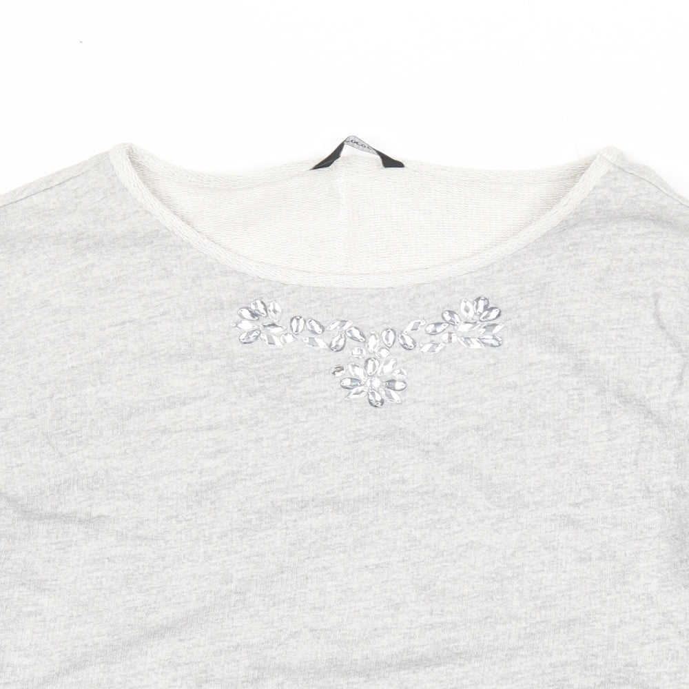 George Girls Grey Cotton Pullover Sweatshirt Size 10-11 Years Pullover