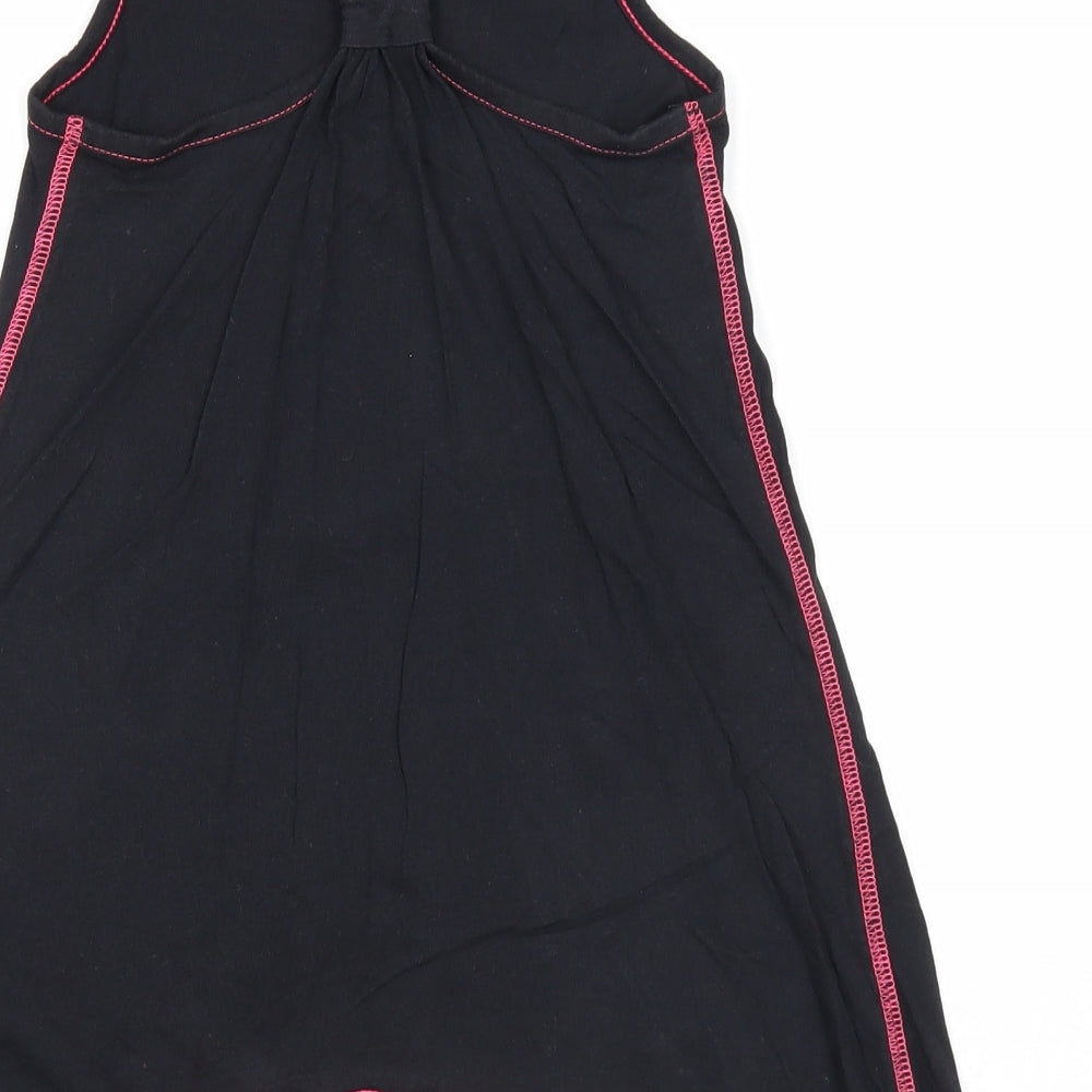 George Girls Black Cotton Basic Tank Size 7-8 Years Round Neck Pullover - Tropical Dream