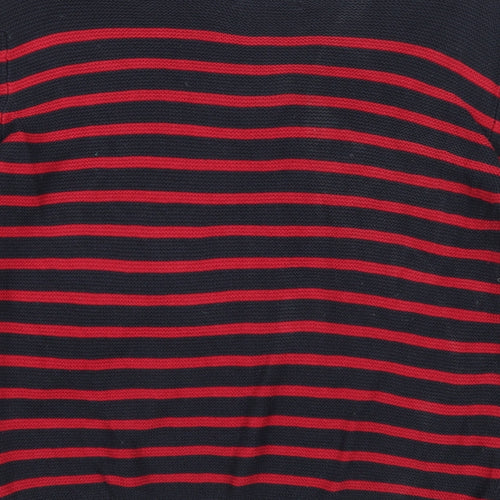 Springfield Womens Red Boat Neck Striped Acrylic Pullover Jumper Size M