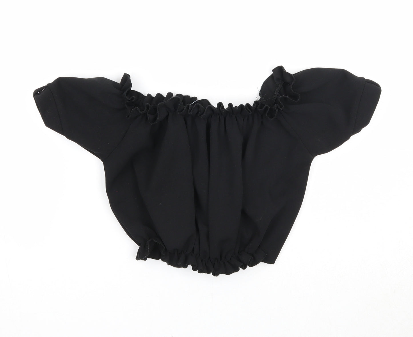 New Look Womens Black Polyester Cropped Tank Size 6 Square Neck
