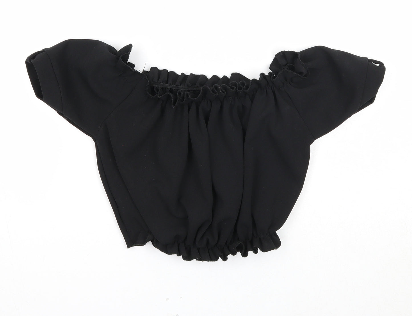 New Look Womens Black Polyester Cropped Tank Size 6 Square Neck