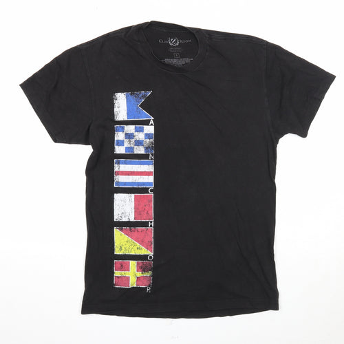 Club Room Mens Black Cotton T-Shirt Size S Round Neck