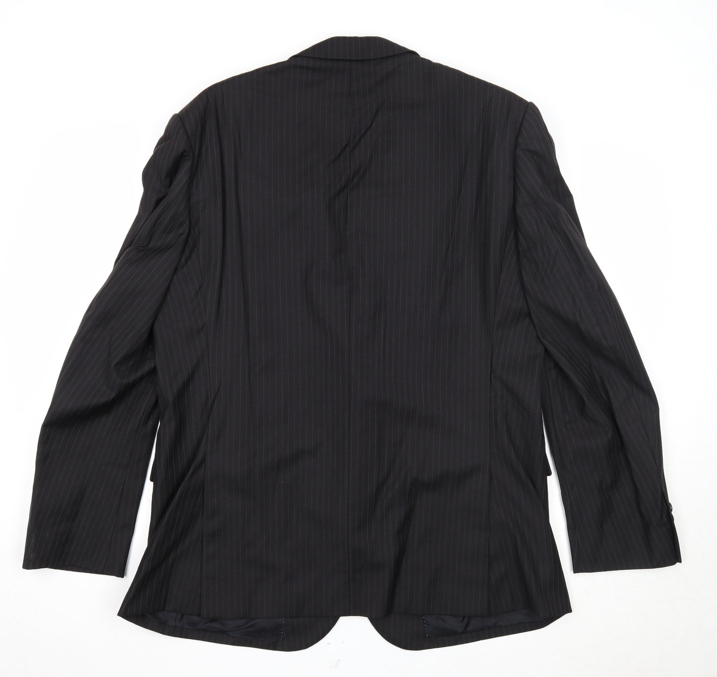 Marks and Spencer Mens Black Striped Wool Jacket Suit Jacket Size 44 Regular