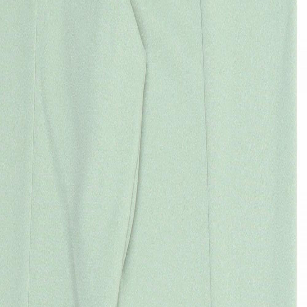 Rebellious Womens Green Polyester Trousers Size 8 Regular - Waist 22 inches