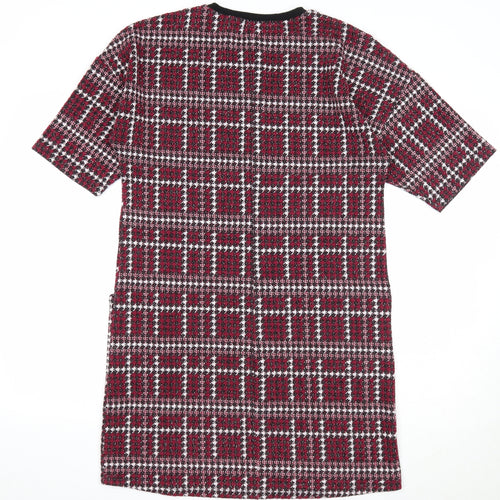 Capsule Womens Purple Geometric Polyester A-Line Size 12 Round Neck Pullover