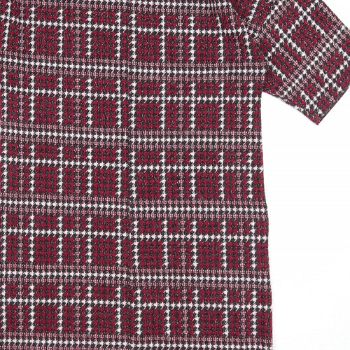 Capsule Womens Purple Geometric Polyester A-Line Size 12 Round Neck Pullover