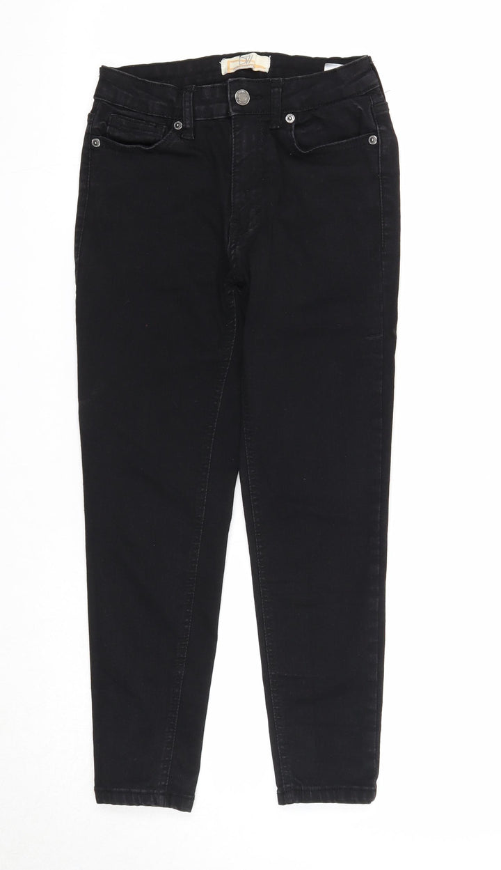 Don't Think Twice Womens Black Cotton Skinny Jeans Size 6 Regular Zip - Waist 22 inches