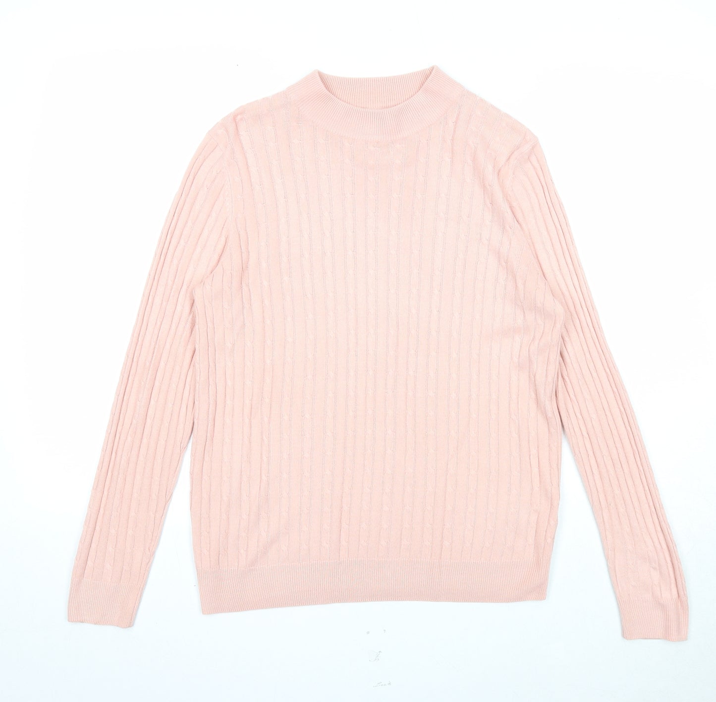 Marks and Spencer Womens Pink Round Neck Acrylic Pullover Jumper Size 10