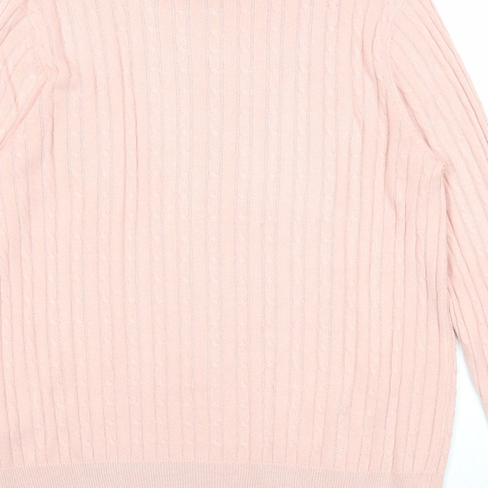 Marks and Spencer Womens Pink Round Neck Acrylic Pullover Jumper Size 10