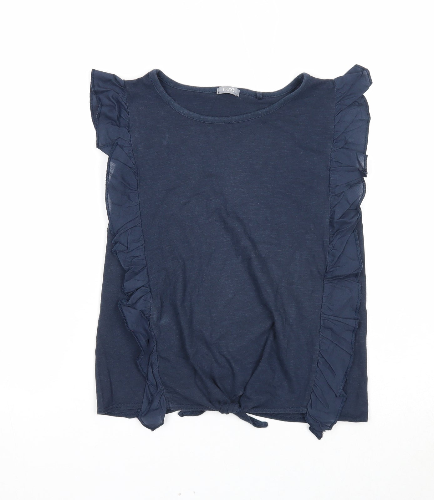 NEXT Girls Blue Cotton Basic T-Shirt Size 10 Years Round Neck Pullover