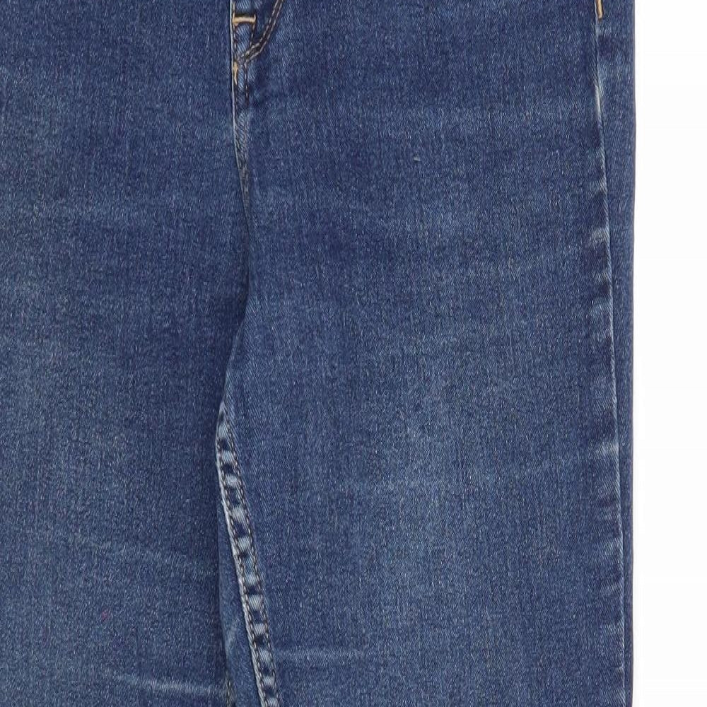 Preworn Womens Blue Cotton Straight Jeans Size 32 in Regular Zip