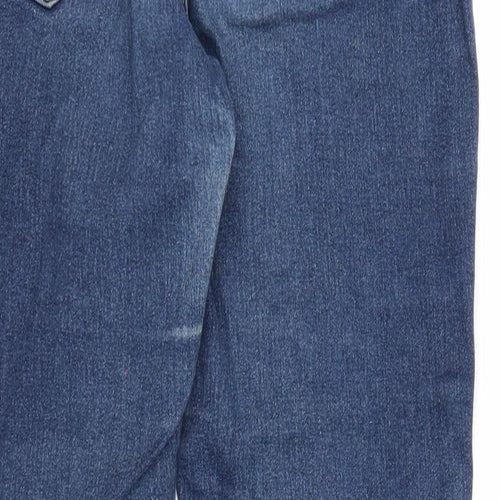Preworn Womens Blue Cotton Straight Jeans Size 32 in Regular Zip