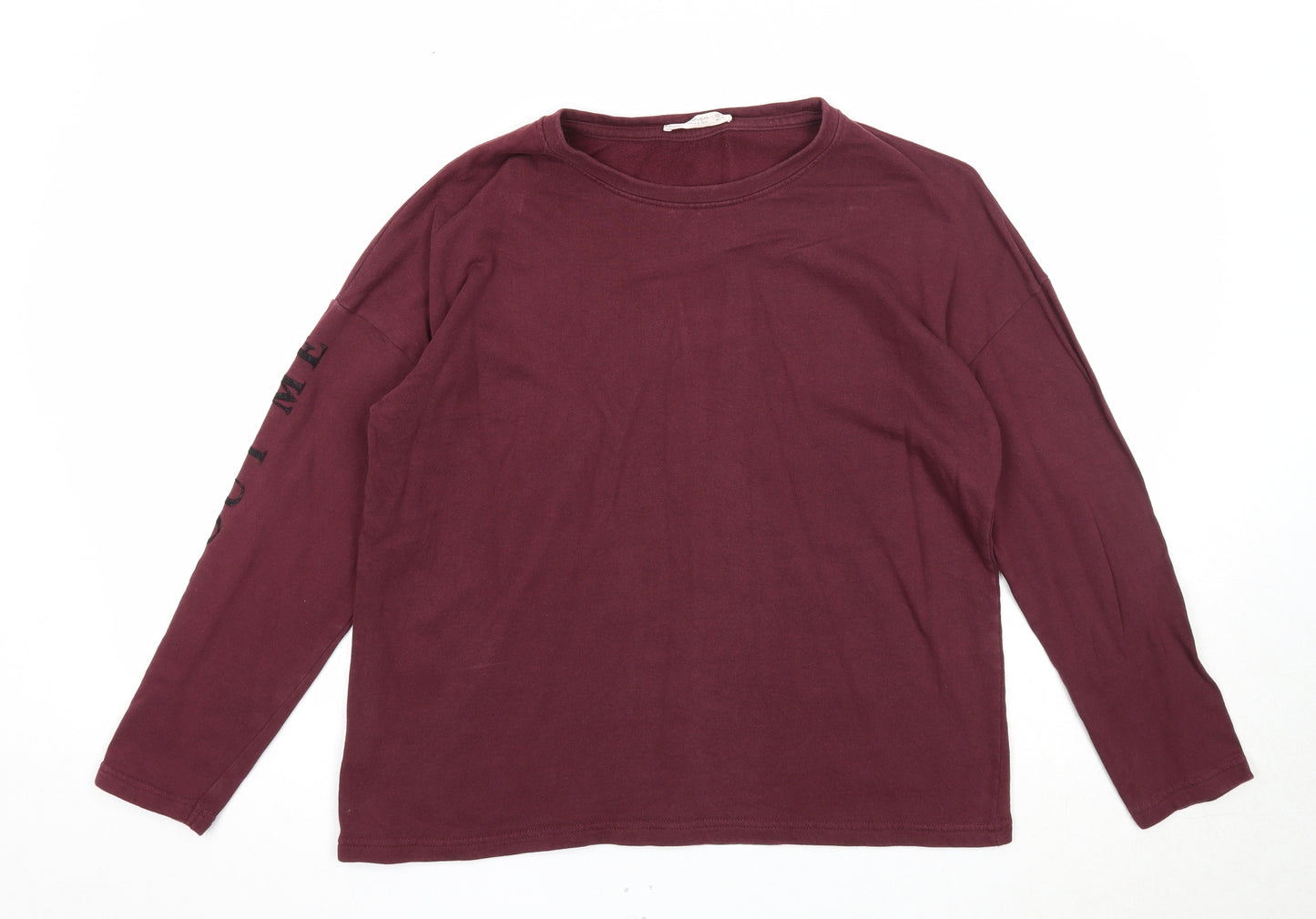 Mango Womens Purple Cotton Pullover Sweatshirt Size M Pullover